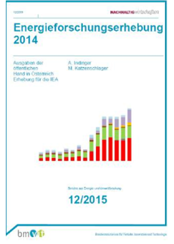 Deckblatt "Energieforschungserhebung 2014 - Ausgaben der öffentlichen Hand in Österreich"