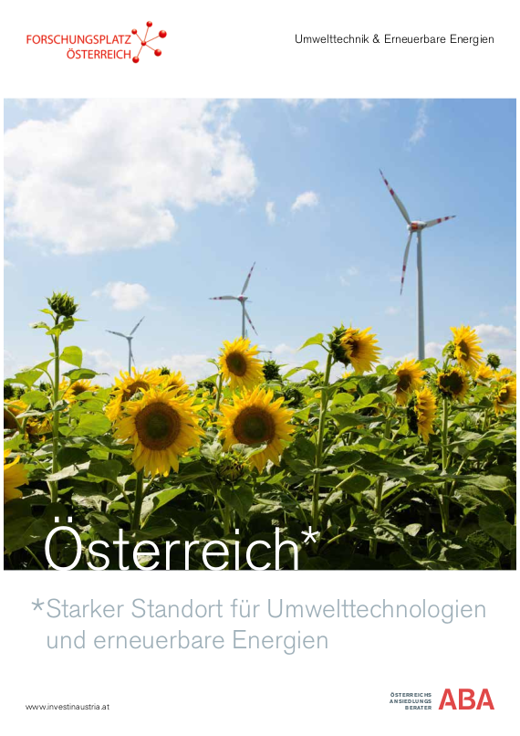 Deckblatt Präsentation "Österreich - Starker Standort für Umwelttechnologien und erneuerbare Energien"
