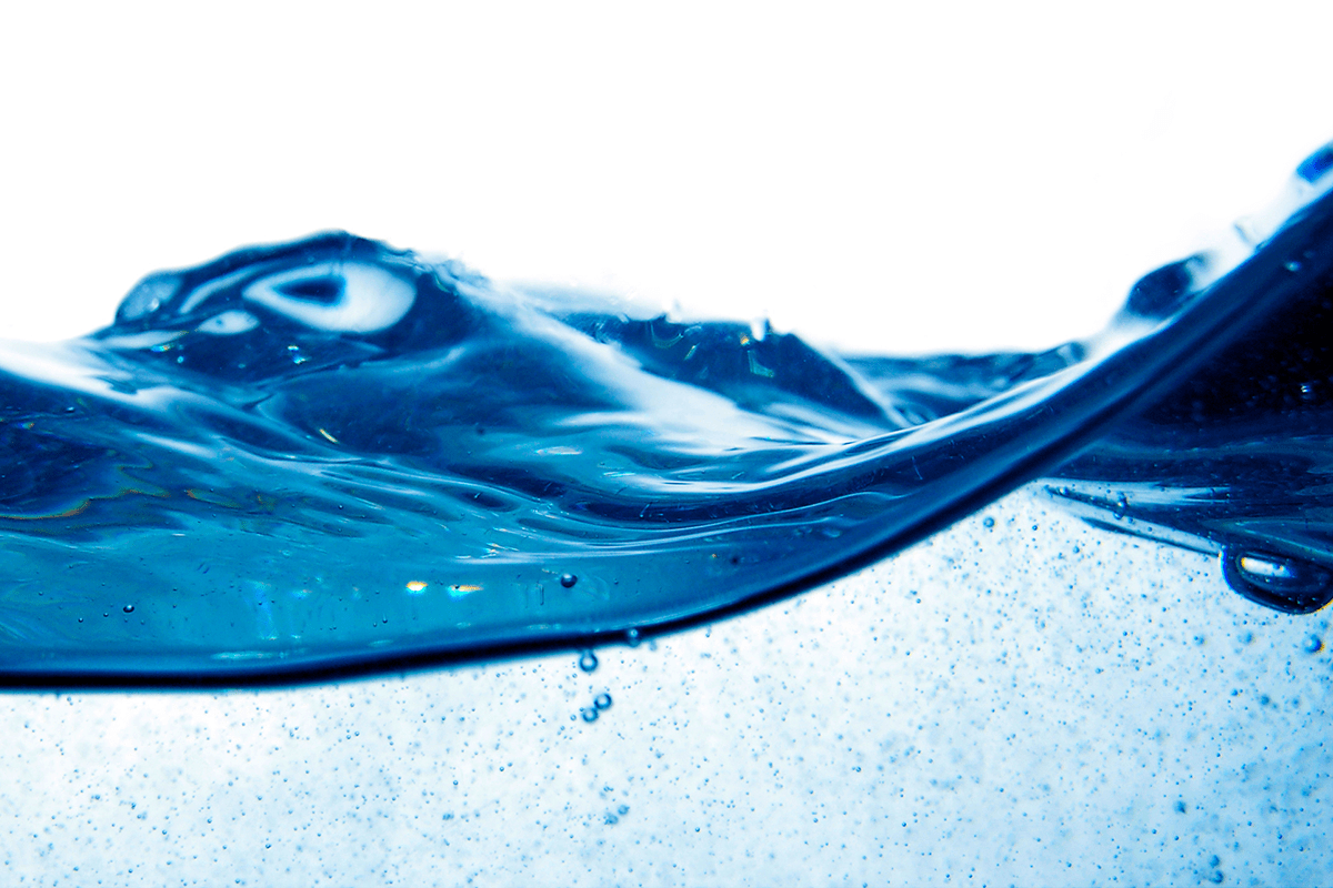 Close-up shot of a water wave